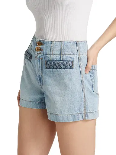 Zimmermann Women's Lucky Washed Denim Shorts | Thumbnail 4 Zimmermann Women's Lucky Washed Denim Shorts | Thumbnail 4