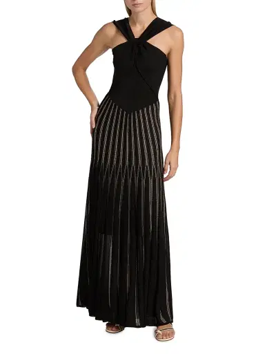 Zimmermann Women's Rebellion Mixed-Media Maxi Dress - Metallic Black Gold | Thumbnail 2 Zimmermann Women's Rebellion Mixed-Media Maxi Dress - Metallic Black Gold | Thumbnail 2