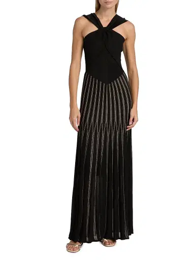 Zimmermann Women's Rebellion Mixed-Media Maxi Dress - Metallic Black Gold | Thumbnail 3 Zimmermann Women's Rebellion Mixed-Media Maxi Dress - Metallic Black Gold | Thumbnail 3