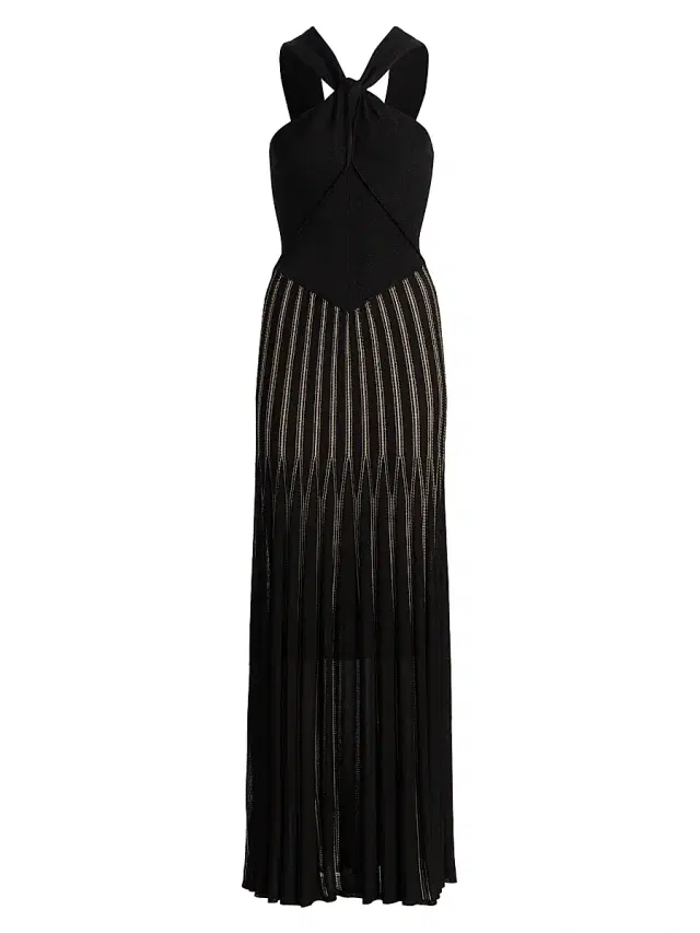 Zimmermann Women's Rebellion Mixed-Media Maxi Dress - Metallic Black Gold