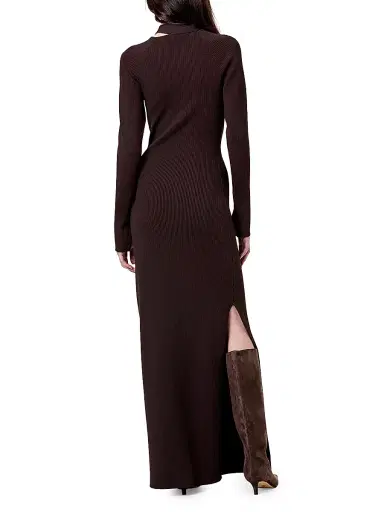 Nicholas the Label Women's Ellie Cut-Out Ribbed Maxi Dress - Cacao | Thumbnail 4
