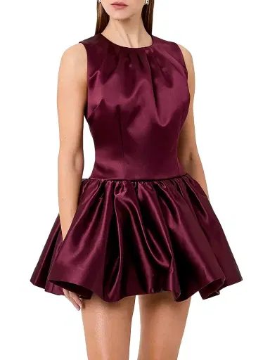 NICHOLAS Women's Karina Satin Minidress - Blackberry | Thumbnail 3
