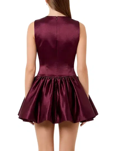 NICHOLAS Women's Karina Satin Minidress - Blackberry | Thumbnail 5