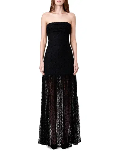 NICHOLAS Women's Kairo Strapless Lace Maxi Dress - Black | Thumbnail 2
