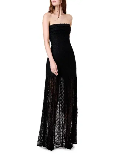 NICHOLAS Women's Kairo Strapless Lace Maxi Dress - Black | Thumbnail 3