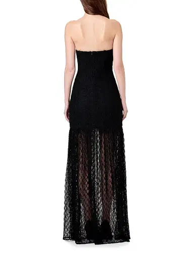 NICHOLAS Women's Kairo Strapless Lace Maxi Dress - Black | Thumbnail 4