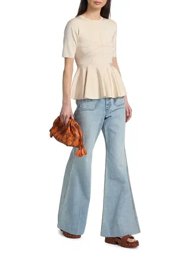 Zimmermann Women's Luna Peplum Top - Cream | Thumbnail 2 Zimmermann Women's Luna Peplum Top - Cream | Thumbnail 2