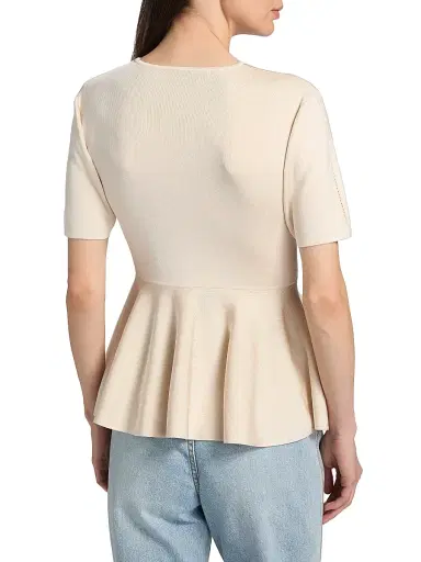 Zimmermann Women's Luna Peplum Top - Cream | Thumbnail 5 Zimmermann Women's Luna Peplum Top - Cream | Thumbnail 5