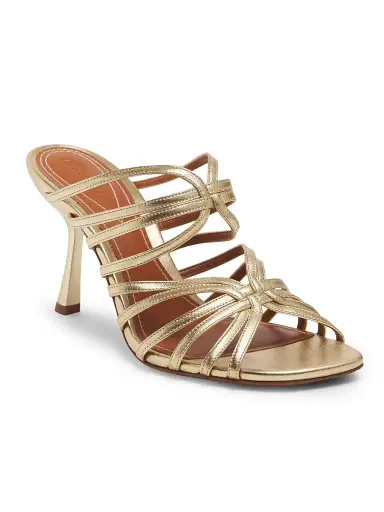Zimmermann Women's Aura 85MM Metallic Leather Sandals - Gold | Thumbnail 2 Zimmermann Women's Aura 85MM Metallic Leather Sandals - Gold | Thumbnail 2