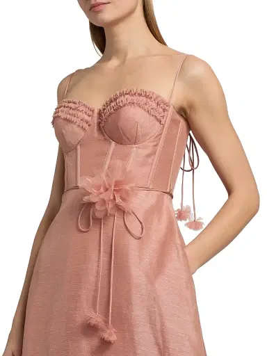 Zimmermann Women's Luna Floral Ruffle Linen-Silk Midi-Dress - Peony - Size 8 | Thumbnail 6 Zimmermann Women's Luna Floral Ruffle Linen-Silk Midi-Dress - Peony - Size 8 | Thumbnail 6