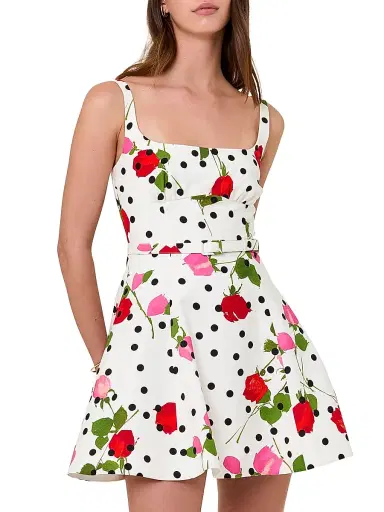 NICHOLAS Women's Eleni Sleeveless Panelled Mini Dress - Polka Dot Rose - Size 12 | Thumbnail 2 NICHOLAS Women's Eleni Sleeveless Panelled Mini Dress - Polka Dot Rose - Size 12 | Thumbnail 2