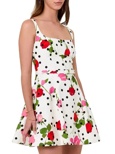 NICHOLAS Women's Eleni Sleeveless Panelled Mini Dress - Polka Dot Rose - Size 12 | Thumbnail 3 NICHOLAS Women's Eleni Sleeveless Panelled Mini Dress - Polka Dot Rose - Size 12 | Thumbnail 3