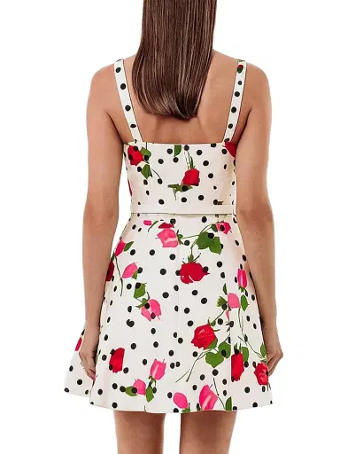 NICHOLAS Women's Eleni Sleeveless Panelled Mini Dress - Polka Dot Rose - Size 12 | Thumbnail 4 NICHOLAS Women's Eleni Sleeveless Panelled Mini Dress - Polka Dot Rose - Size 12 | Thumbnail 4