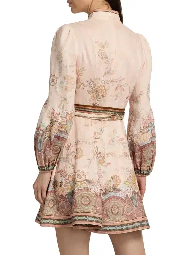 Zimmermann Women's Alchemy Button-Front Linen Minidress - Pink Paisley | Thumbnail 5