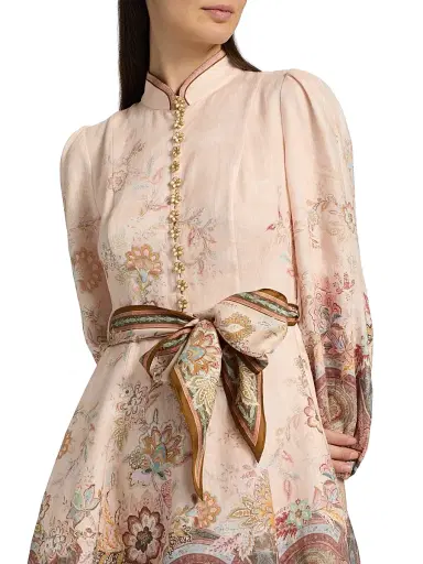 Zimmermann Women's Alchemy Button-Front Linen Minidress - Pink Paisley | Thumbnail 6