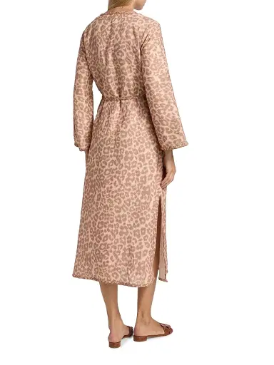 Zimmermann Women's Awaken Leopard-Print Linen Midi-Dress - Tan Leopard | Thumbnail 5 Zimmermann Women's Awaken Leopard-Print Linen Midi-Dress - Tan Leopard | Thumbnail 5