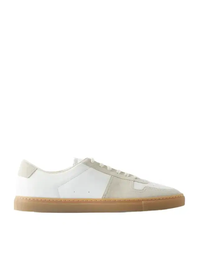 Common Projects BBall Suede-Trimmed Leather Sneakers