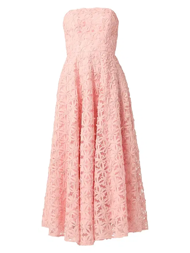 Shoshanna Women's Miller Floral Mesh Maxi Dress - Rose