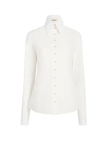 Khaite Ivy Top In Chalk | Thumbnail 1 Khaite Ivy Top In Chalk | Thumbnail 1