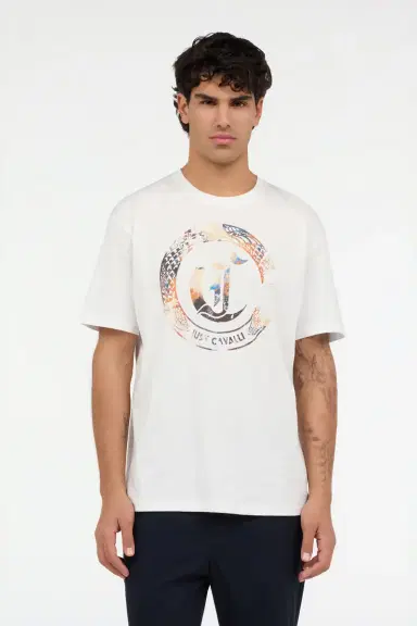 Roberto Cavalli White T-Shirt with JC Monogram and Logo | Thumbnail 2