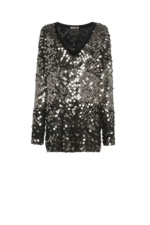 Roberto Cavalli Sequin embroidered sweater