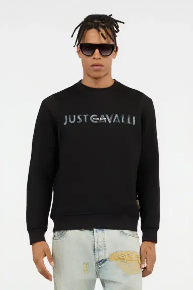 Roberto Cavalli Black Just Cavalli Logo Sweatshirt | Thumbnail 2