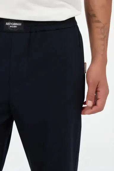 Roberto Cavalli Soft Navy Blue Trousers | Thumbnail 4