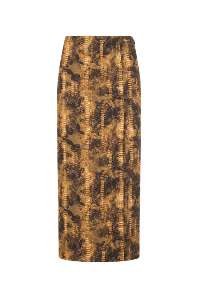 Roberto Cavalli Cobra Print Pencil Skirt