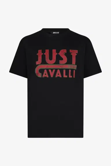 Roberto Cavalli Black T-Shirt With Just Cavalli Logo | Thumbnail 2