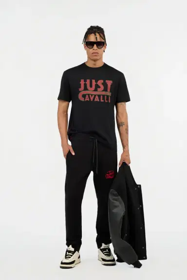 Roberto Cavalli Black T-Shirt With Just Cavalli Logo | Thumbnail 6