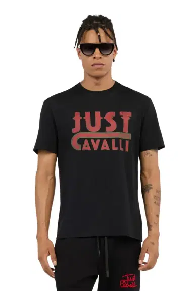 Roberto Cavalli Black T-Shirt With Just Cavalli Logo | Thumbnail 1