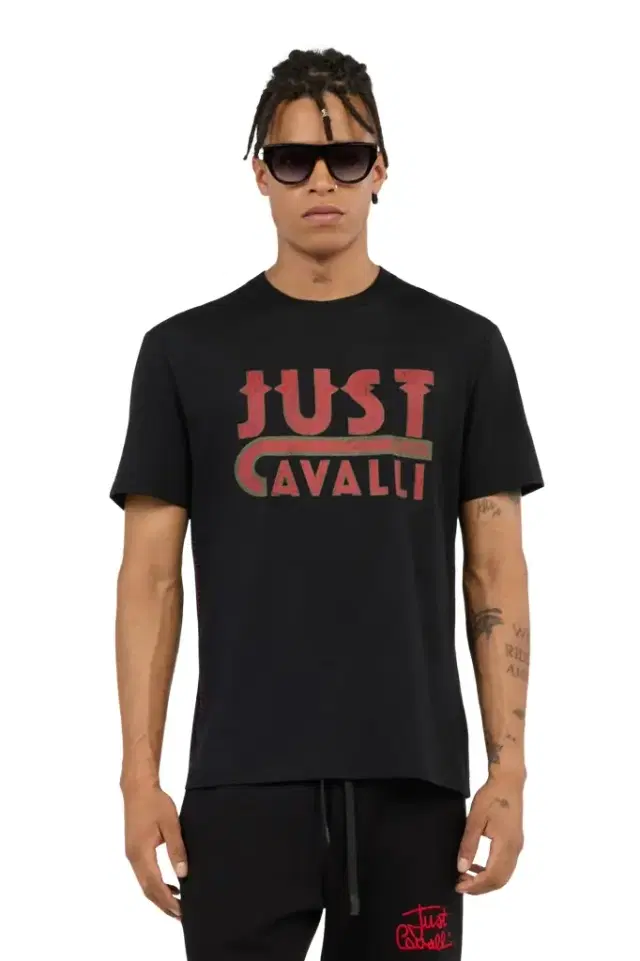 Roberto Cavalli Black T-Shirt With Just Cavalli Logo