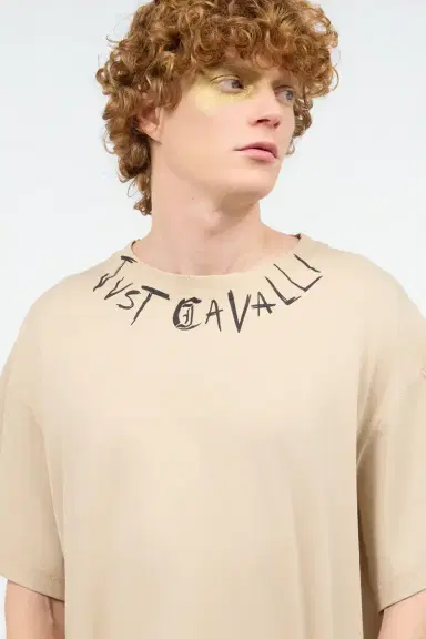 Roberto Cavalli Distressed Crew-Neck T-Shirt With Logo | Thumbnail 4