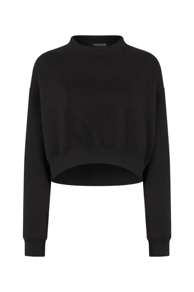 Roberto Cavalli Cropped Sweatshirt With Logo