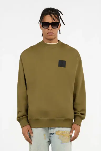 Roberto Cavalli Military Green Sweatshirt With Logo Patch | Thumbnail 2