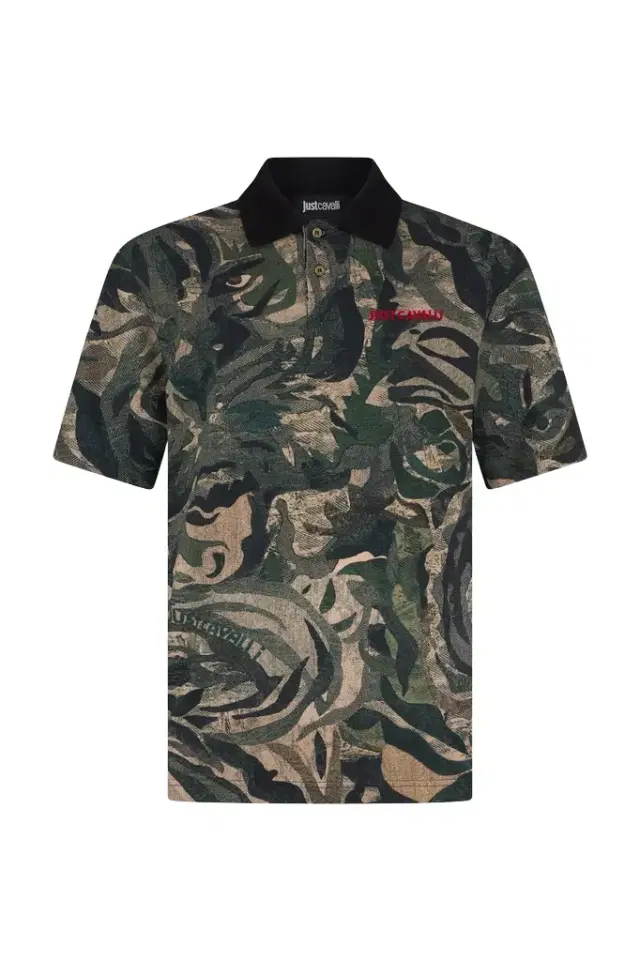 Roberto Cavalli Tiger Camu Print Polo