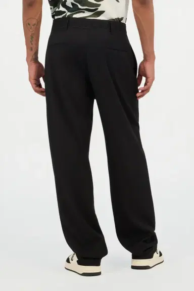 Roberto Cavalli Black Wide Leg Trousers with Logo | Thumbnail 3