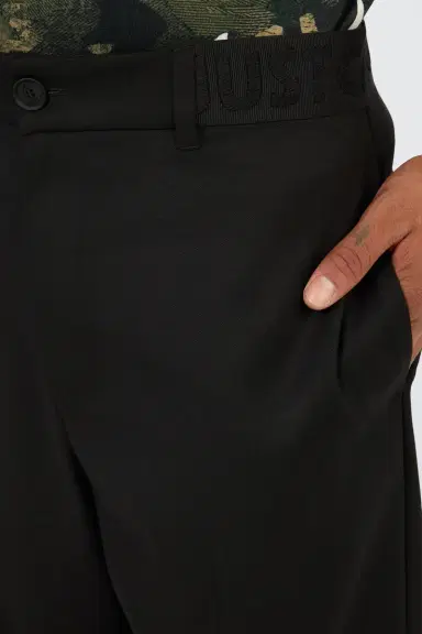 Roberto Cavalli Black Wide Leg Trousers with Logo | Thumbnail 4