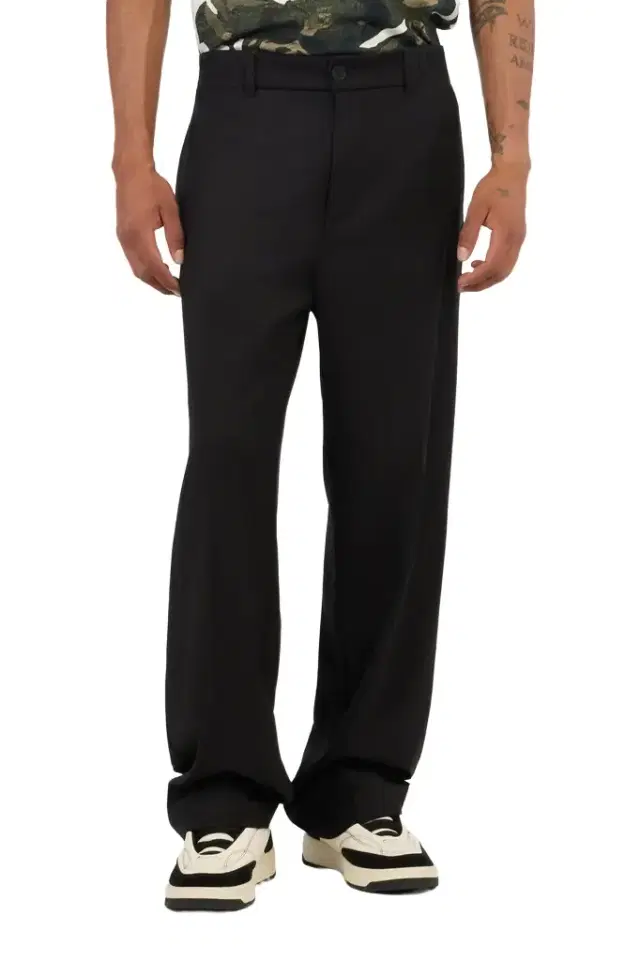 Roberto Cavalli Black Wide Leg Trousers with Logo
