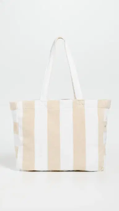 Weezie Looped Terry Beach Tote Sand Stripe One Size | Thumbnail 2