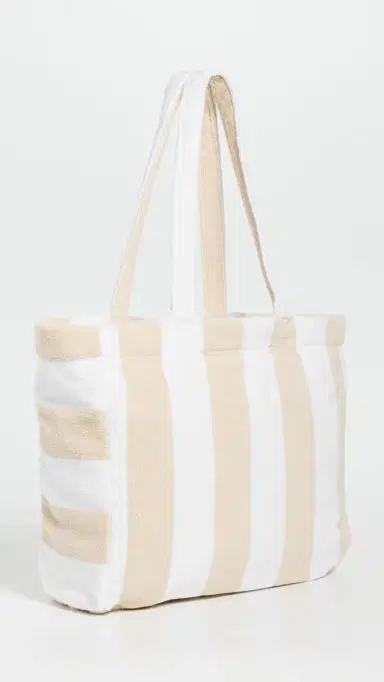 Weezie Looped Terry Beach Tote Sand Stripe One Size | Thumbnail 4