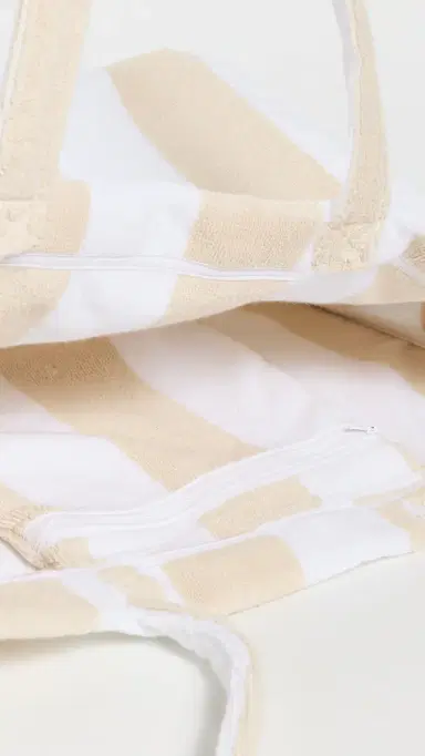 Weezie Looped Terry Beach Tote Sand Stripe One Size | Thumbnail 6