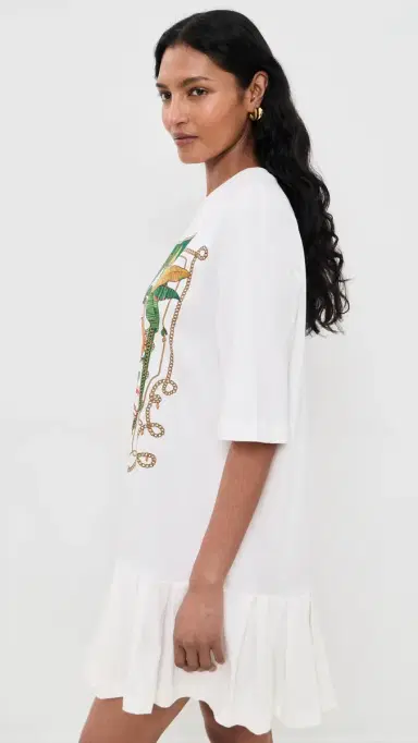Farm Rio Tropical Royalty Mini Dress Off-White L | Thumbnail 4 Farm Rio Tropical Royalty Mini Dress Off-White L | Thumbnail 4