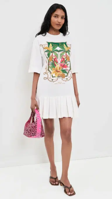Farm Rio Tropical Royalty Mini Dress Off-White L | Thumbnail 5 Farm Rio Tropical Royalty Mini Dress Off-White L | Thumbnail 5