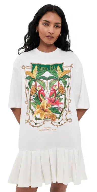 Farm Rio Tropical Royalty Mini Dress Off-White L | Thumbnail 1 Farm Rio Tropical Royalty Mini Dress Off-White L | Thumbnail 1