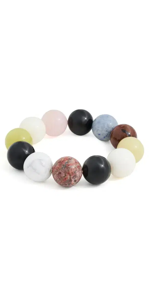Multi Gemstone Jumbo Sphere Bracelet Rainbow One Size