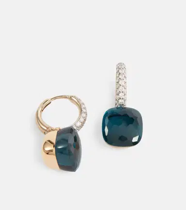 Pomellato Nudo Classic 18kt gold earrings with topaz and diamonds | Thumbnail 2