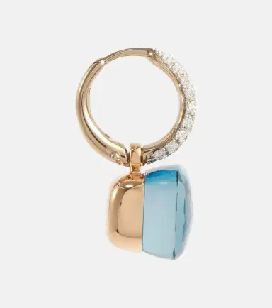 Pomellato Nudo Classic 18kt gold earrings with topaz and diamonds | Thumbnail 3
