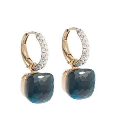 Pomellato Nudo Classic 18kt gold earrings with topaz and diamonds | Thumbnail 1