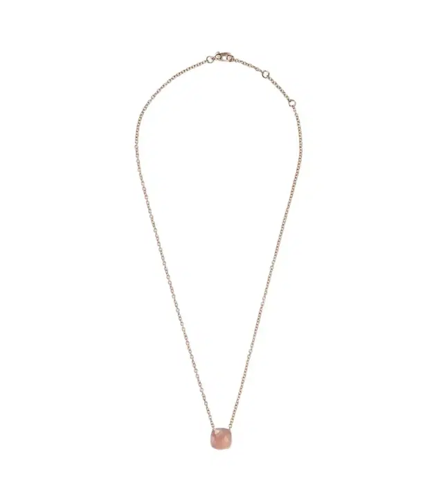 Pomellato Nudo 18kt gold necklace with rose quartz